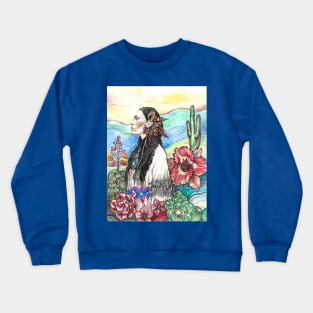 Desert Rose - Native American Woman Crewneck Sweatshirt